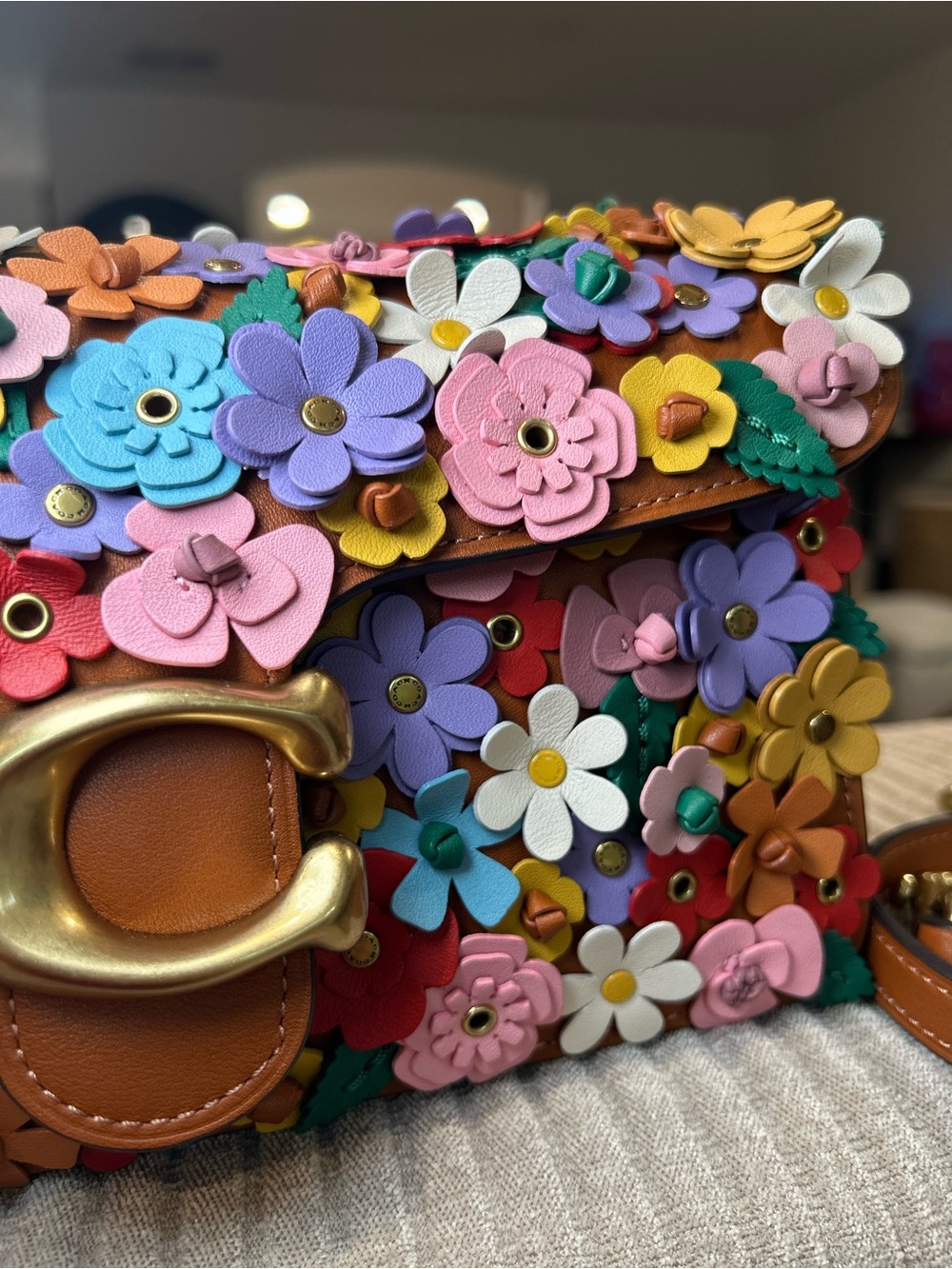 Coach Tabby Shoulder Bag 26 With Floral Applique - Picture 11 of 12